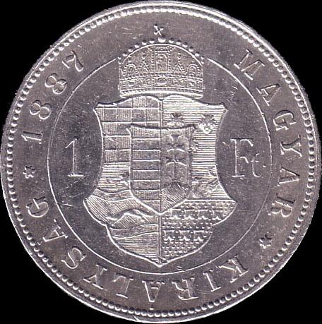Magyar kiadású osztrák-magyar egyforintos (1887)