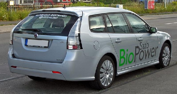 Egy E85-el üzemelő modell, a Saab 9-3 SportCombi Power