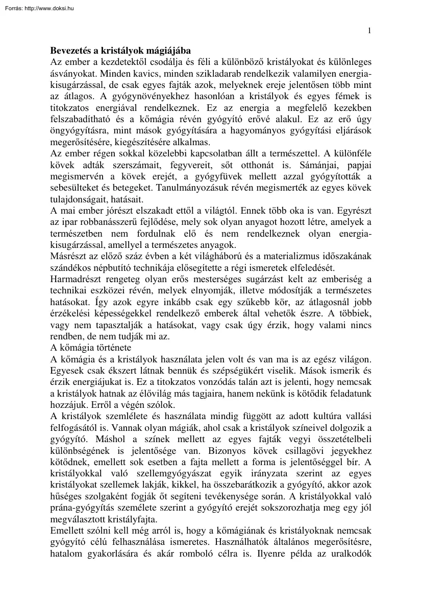 Kövek és kristályok asztrológiai jelentősége