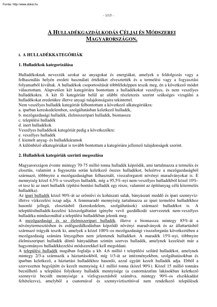 A hulladékgazdálkodás céljai és módszerei Magyarországon