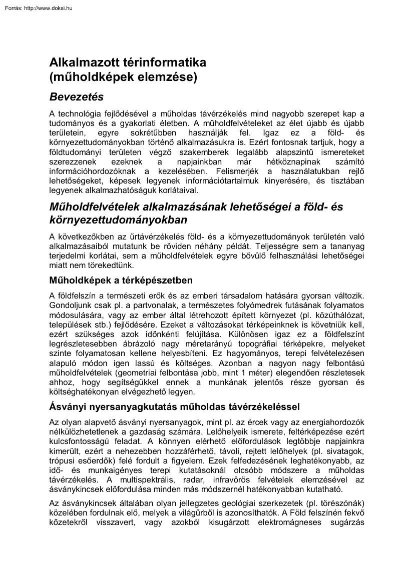 Alkalmazott térinformatika