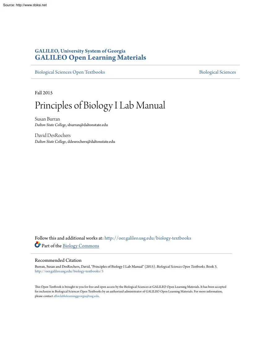 Burran-DesRochers - Principles of Biology I Lab Manual