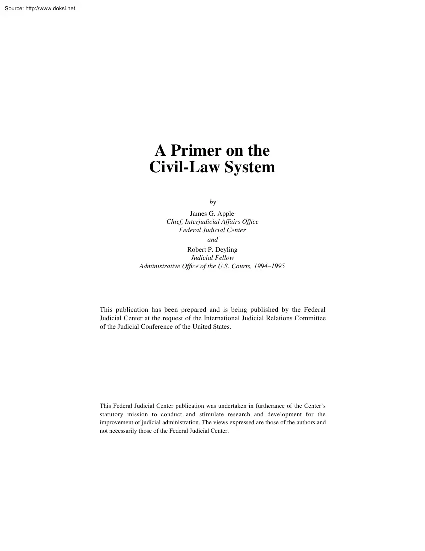 Apple-Deyling - A Primer on the Civil Law System