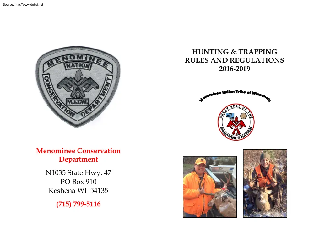 Hunting and Trapping Rules and Regulations 2016-2019