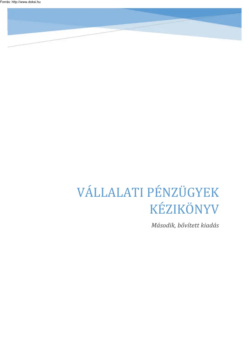 Ulbert József - Vállalati pénzügyek kézikönyv
