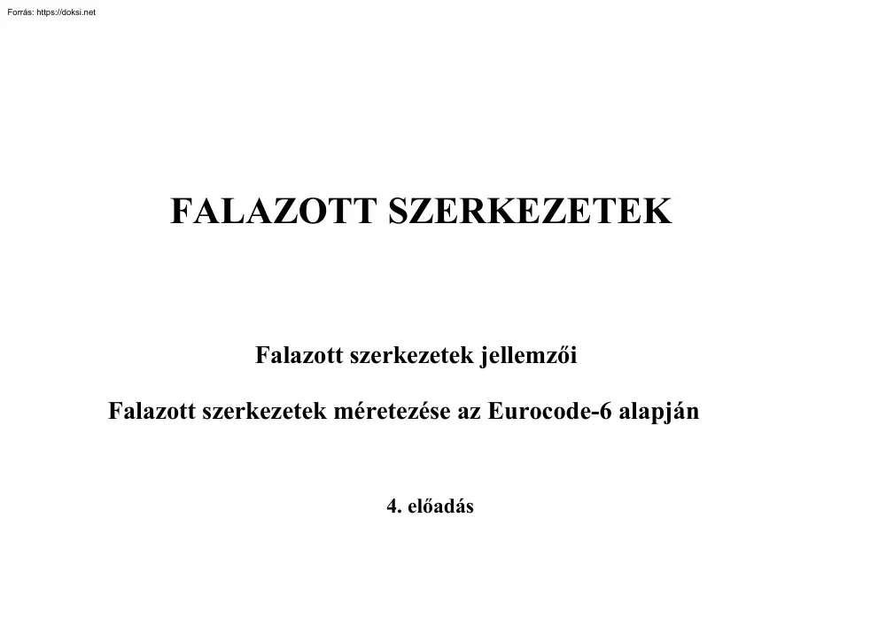 Falazott szerkezetek jellemzői