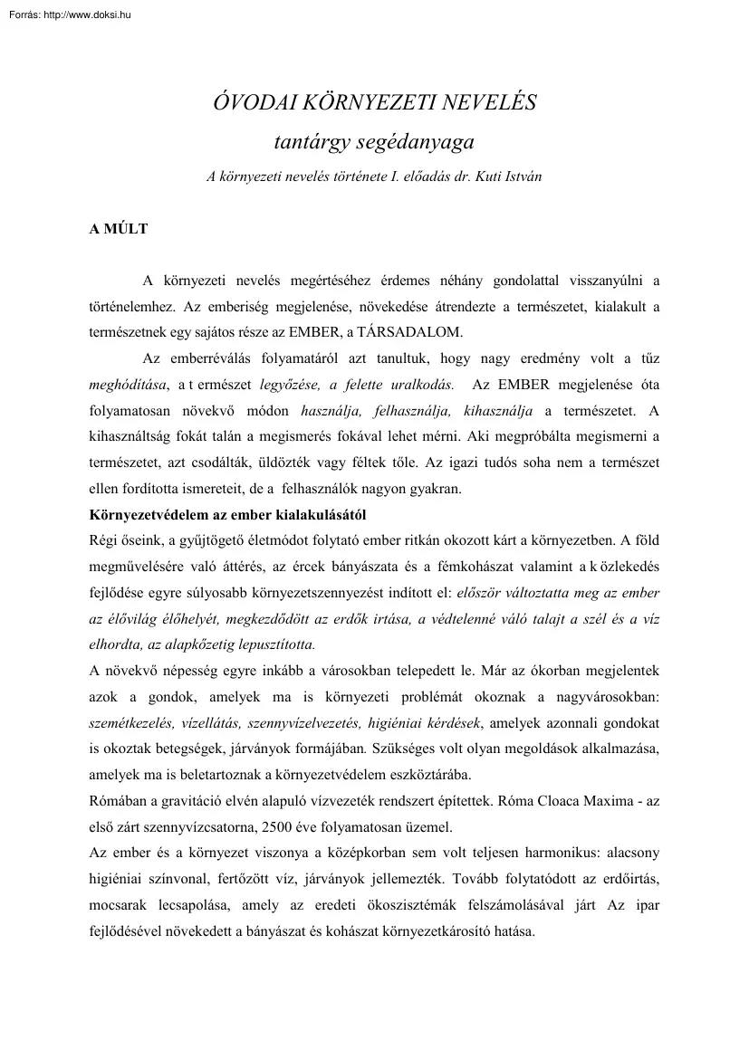 Óvodai környezeti nevelés