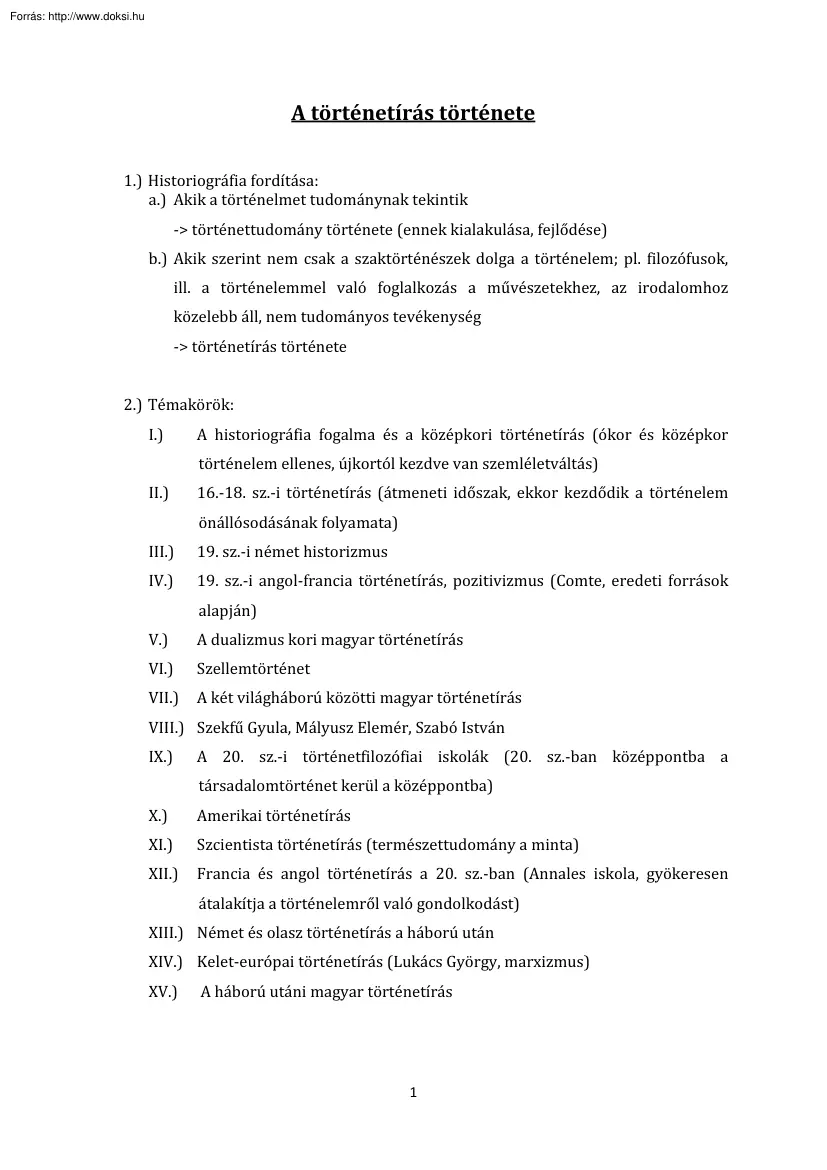 A történetírás története