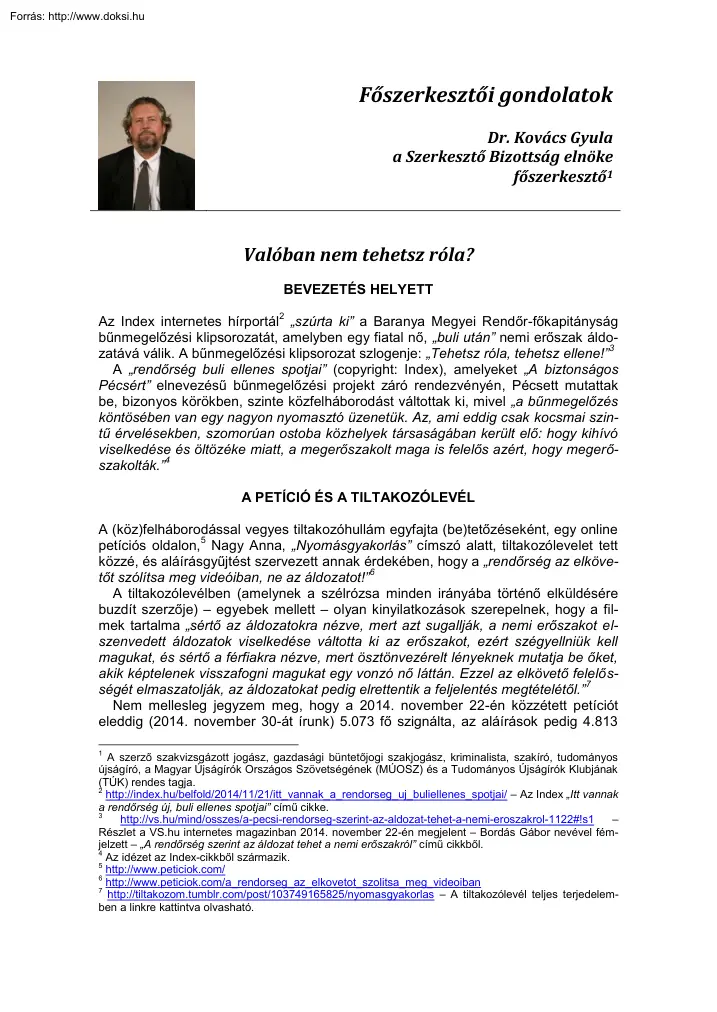 Dr. Kovács Gyula - Valóban nem tehetsz róla?