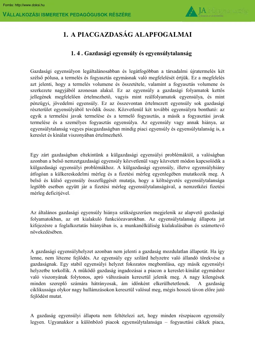 A piacgazdaság alapfogalmai