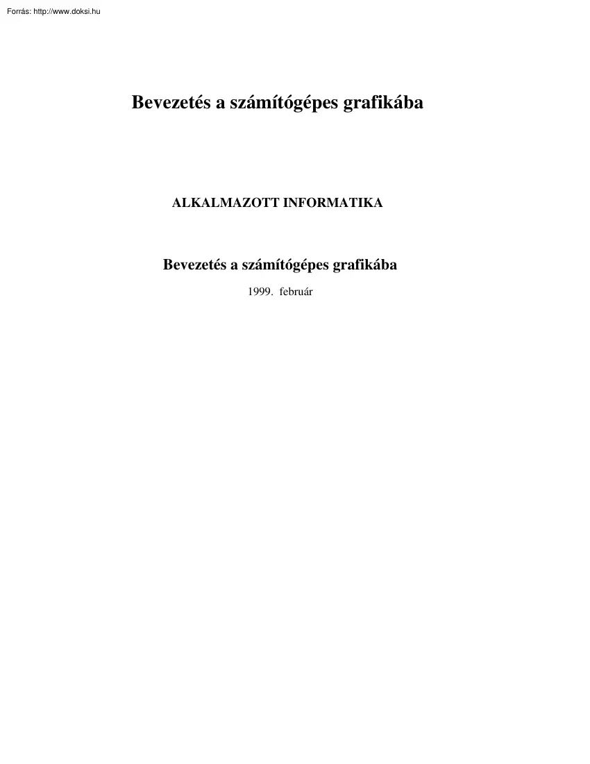 A számítógépes grafikáról