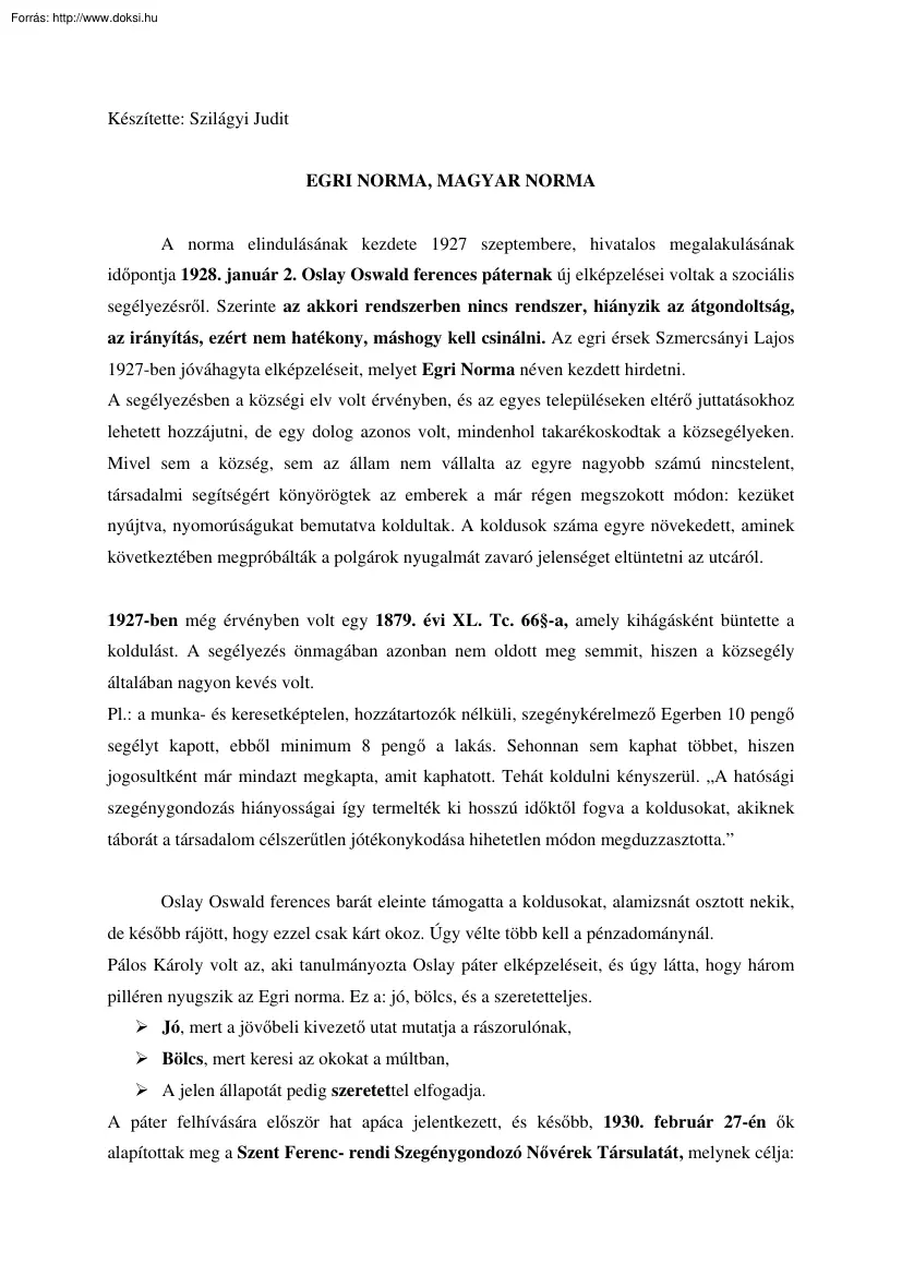 Szilágyi Judit - Egri norma, magyar norma