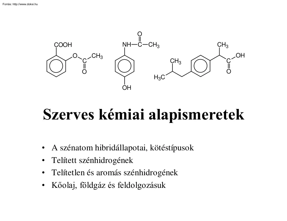 Szerves kémiai alapismeretek