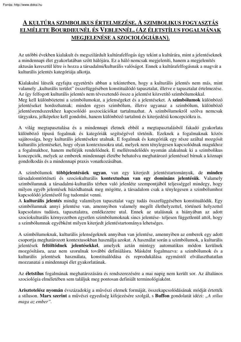 A kultúra szimbolikus értelmezése