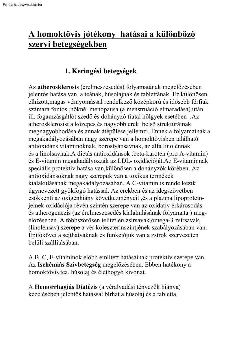 A homoktövis jótékony hatásai a különböző szervi betegségekben
