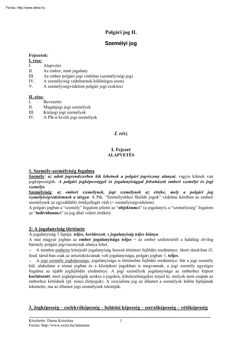 Damu Krisztina - Polgári jog