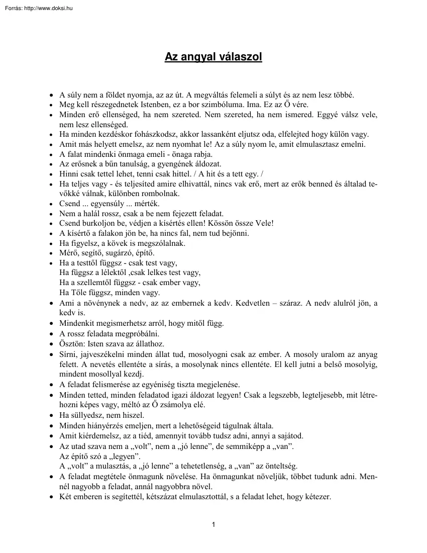 Az angyal válaszol