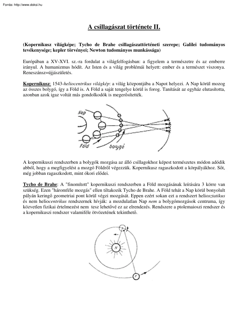 A csillagászat története II