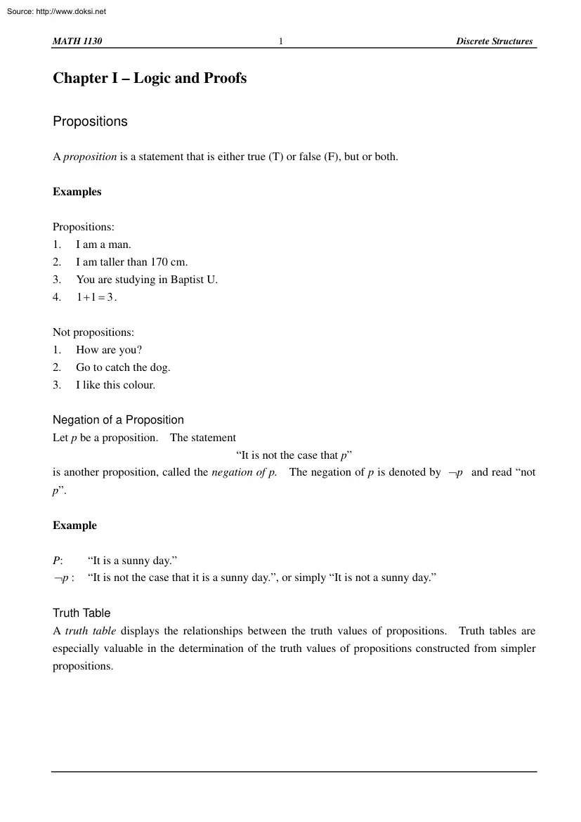 Logic and Proofs