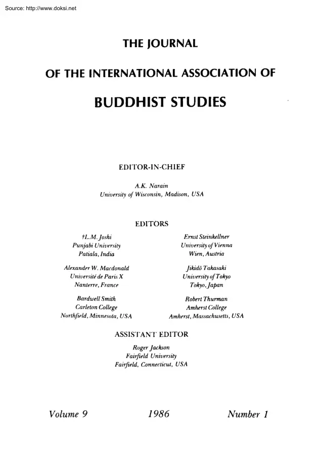 A. K. Narain - The Journal of the International Association of Buddhist Studies