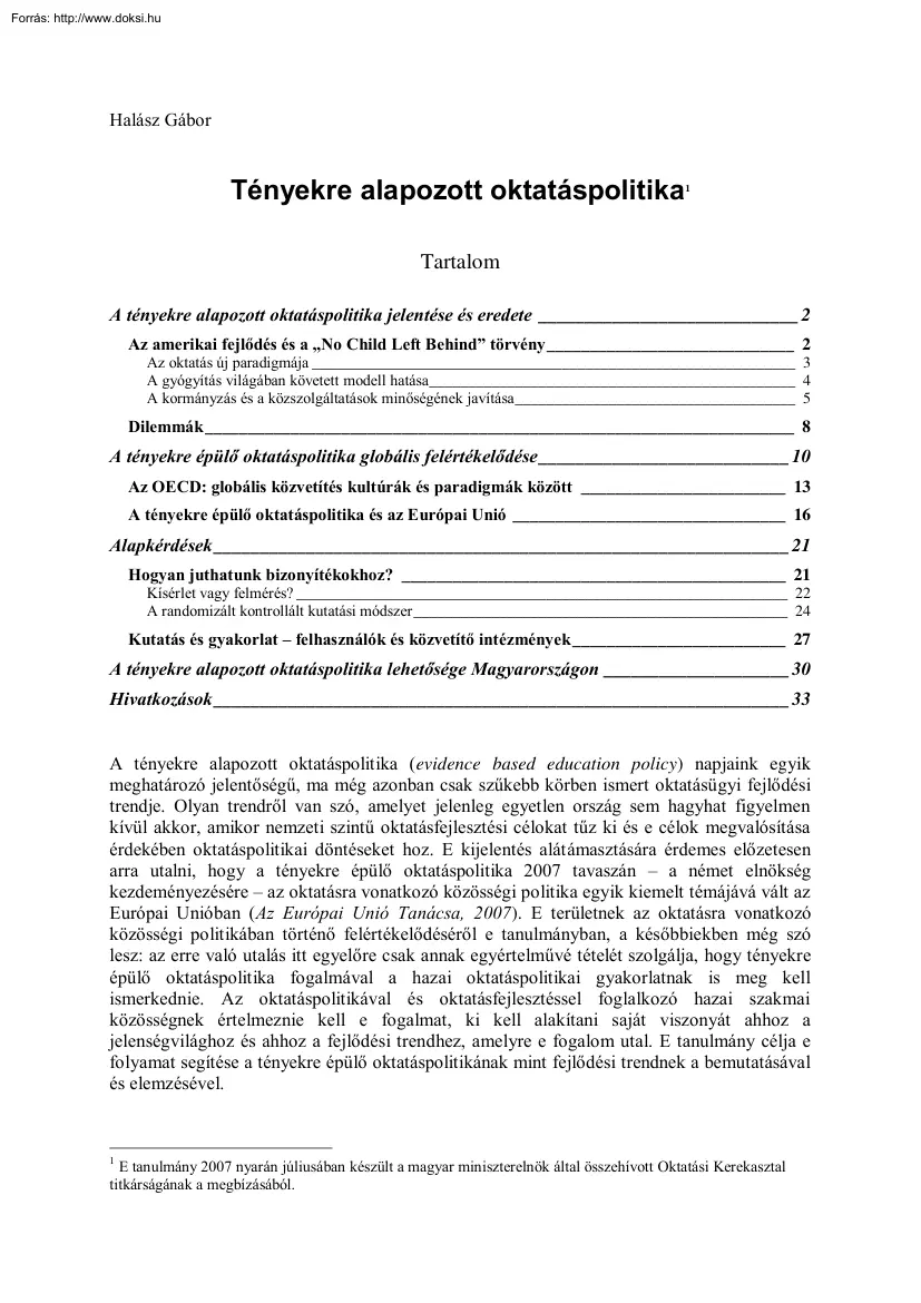 Halász Gábor - Tényekre alapozott oktatáspolitika