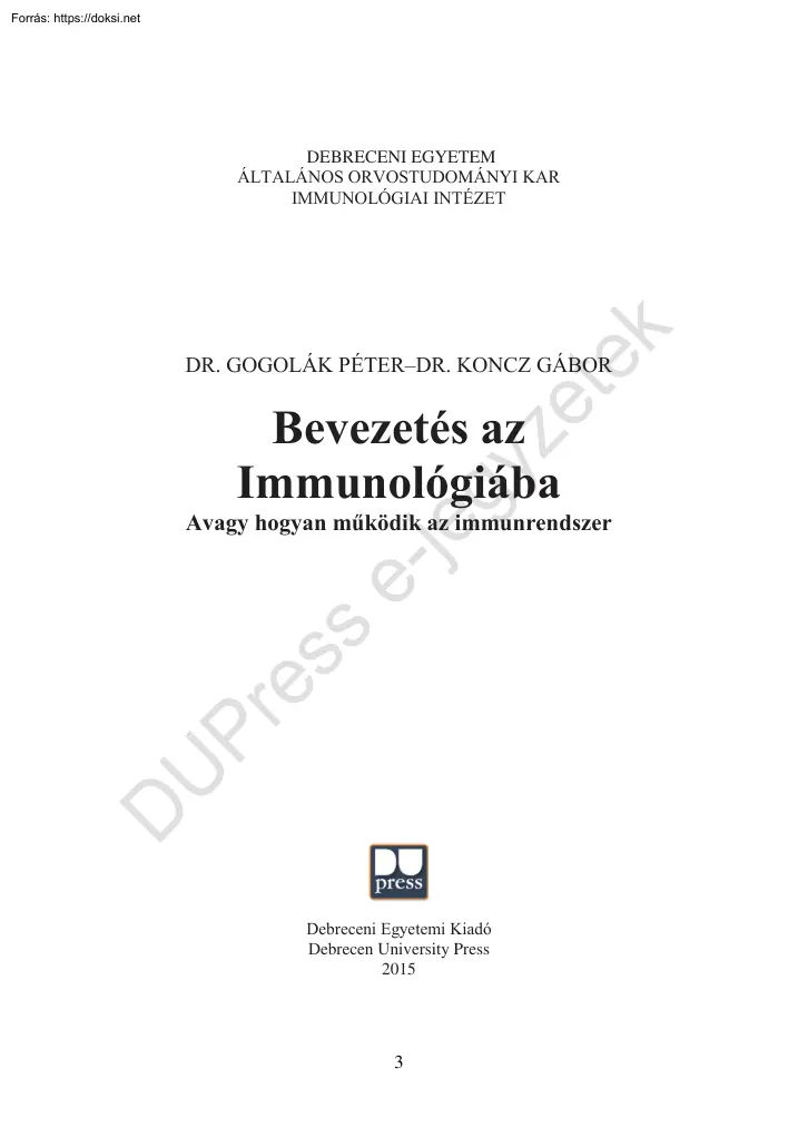 Dr. Gogolák-Dr. Koncz - Bevezetés az Immunológiába