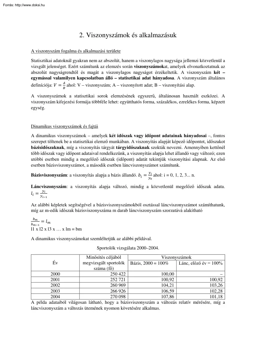 Bánár Ákos - Viszonyszámok és alkalmazásuk