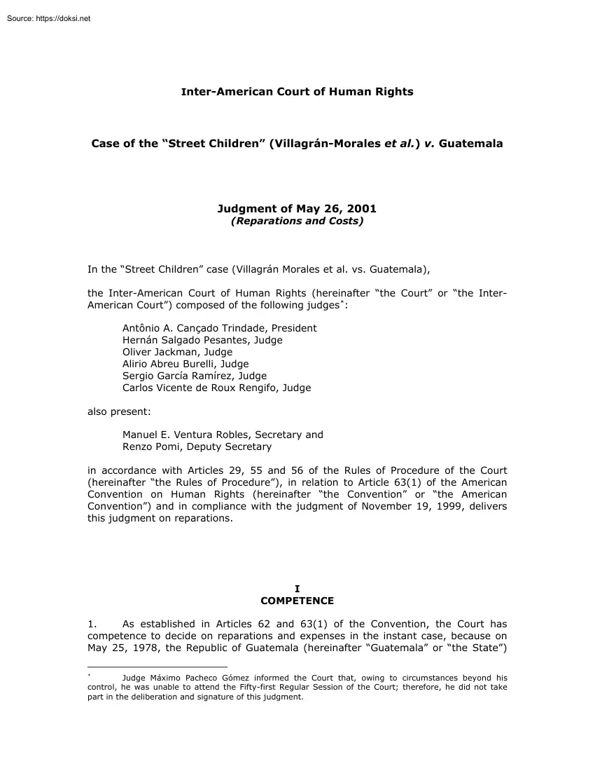 Case of the Street Children v. Guatemala