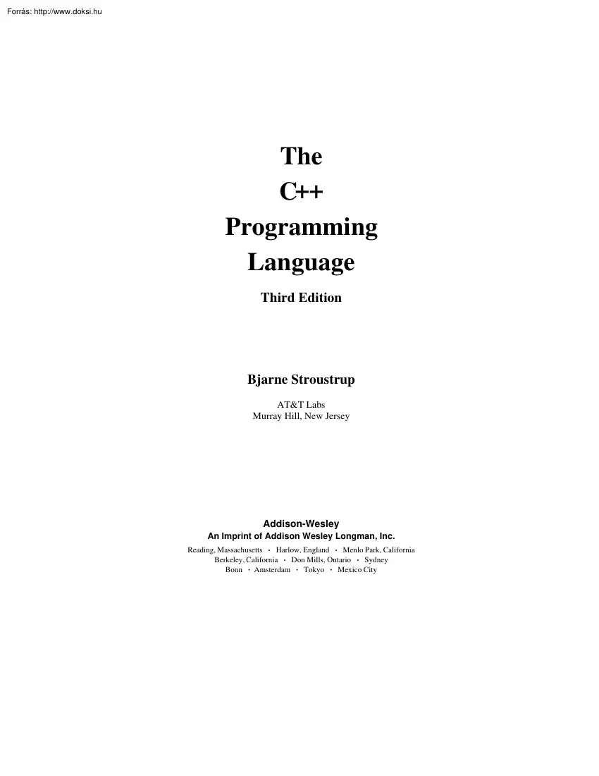 Stroustrup - The C++ Programming Language