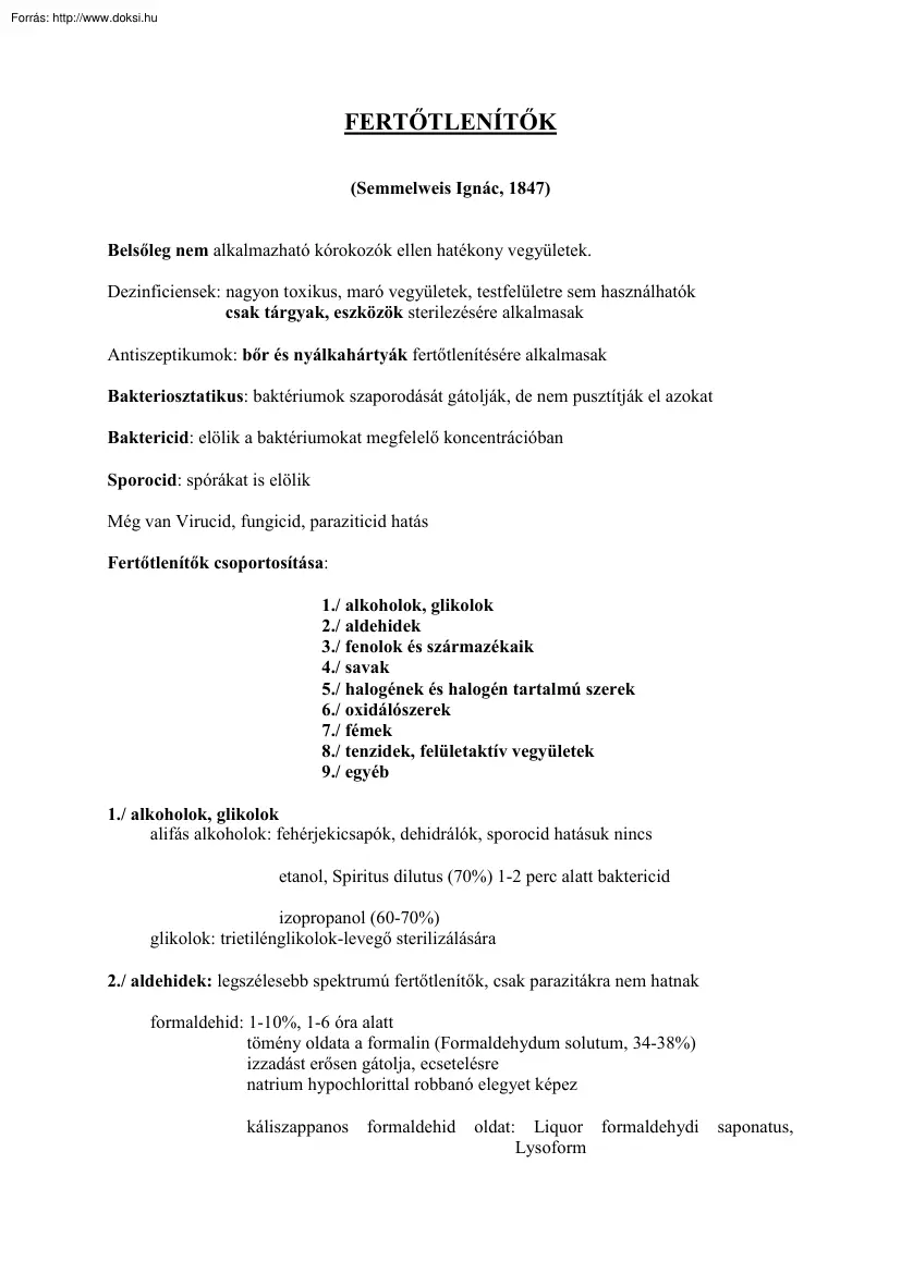 Fertőtlenítők