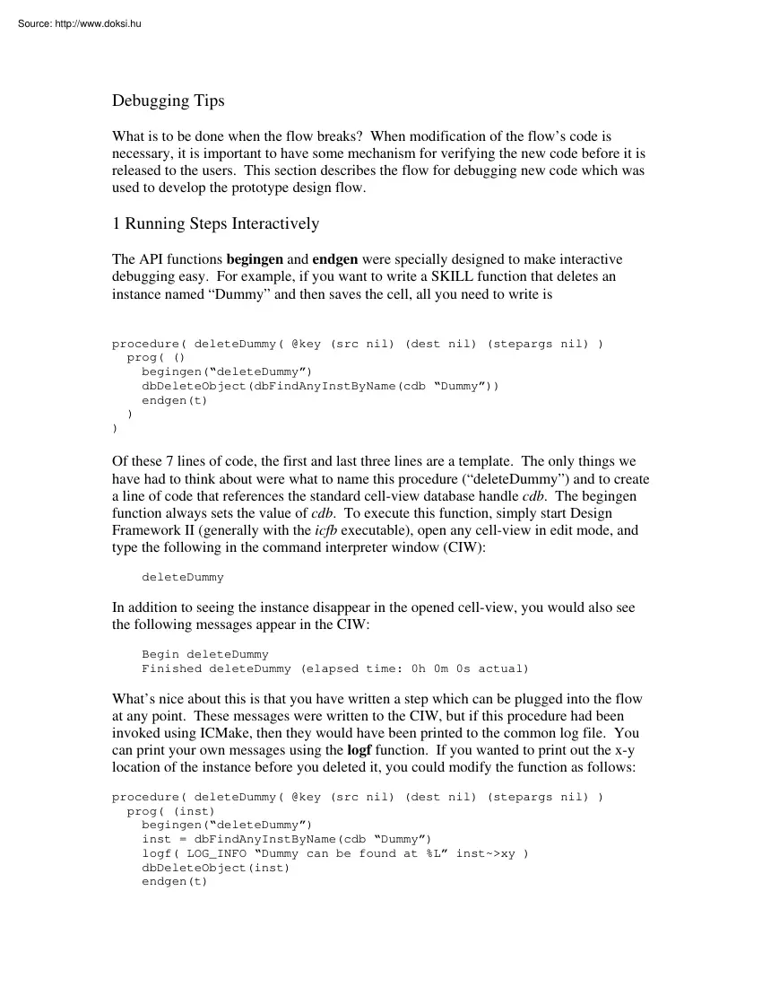 Debugging tips