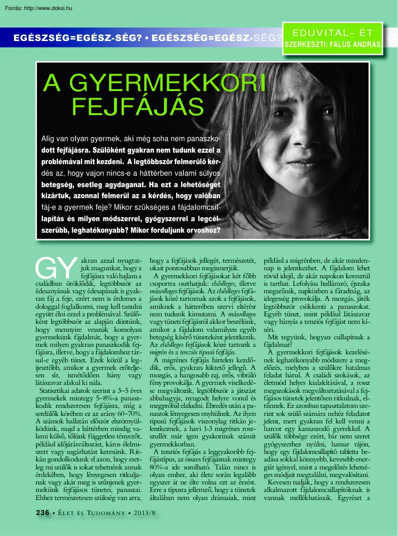 Altmann Anna - A gyermekkori fejfájás