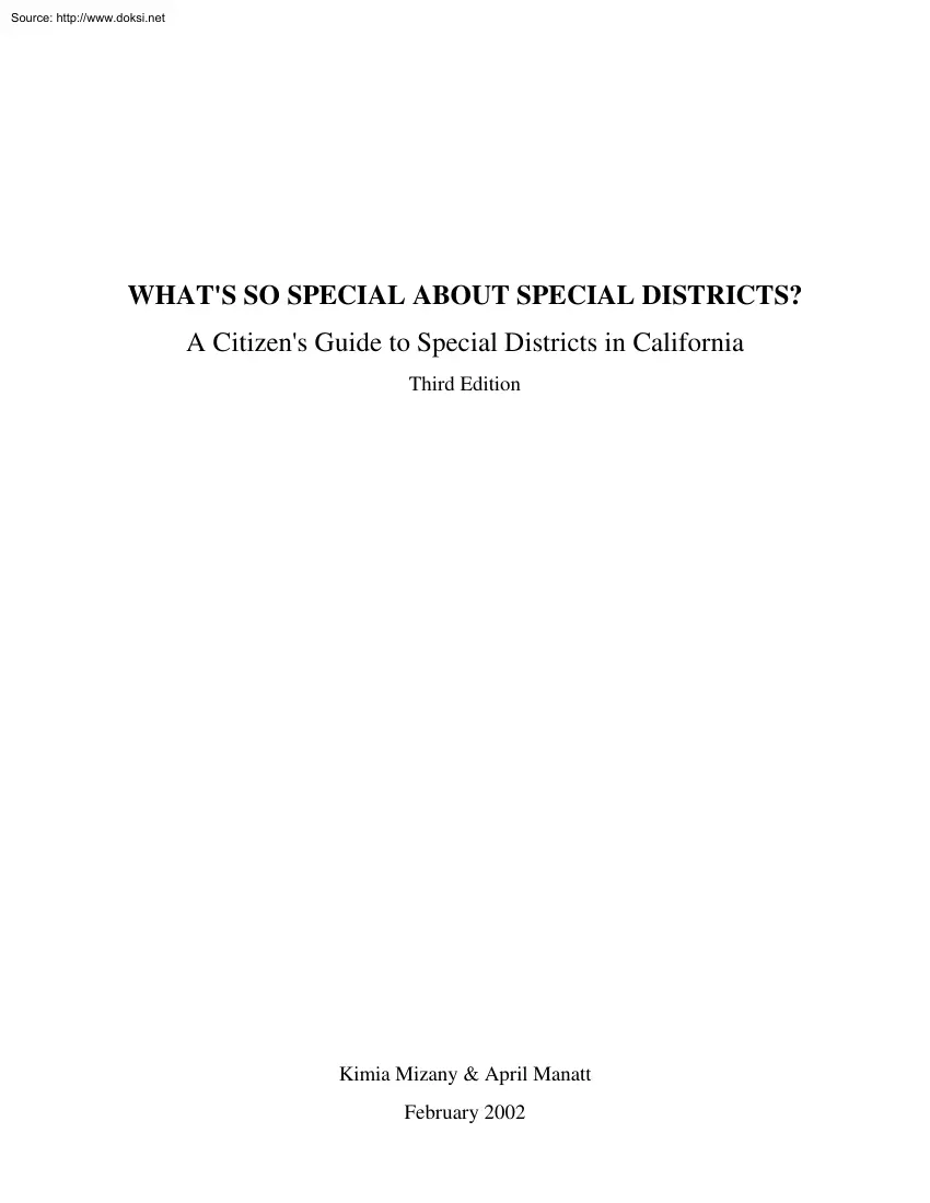 Mizany-Manatt - Whats so Special About Special Districts