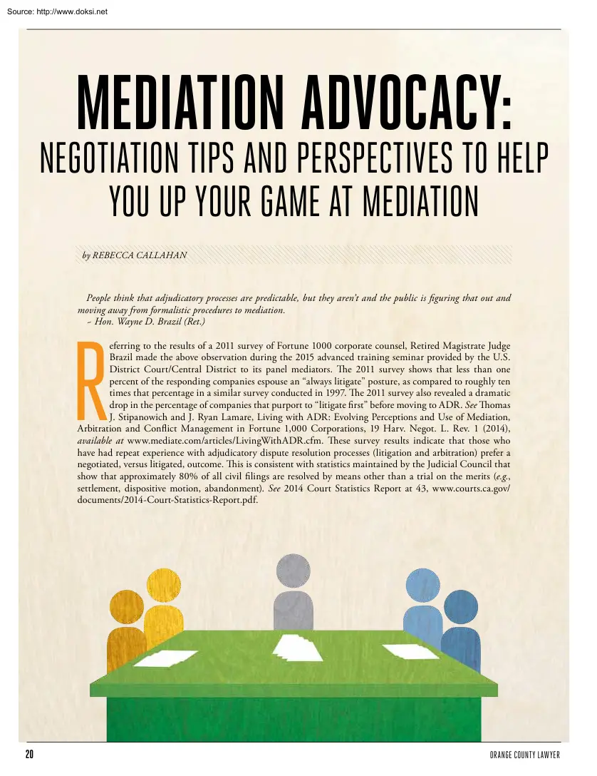 Mediation Advocacy, Negotiation Tips and Perspectives to Help you up your Game at Mediation