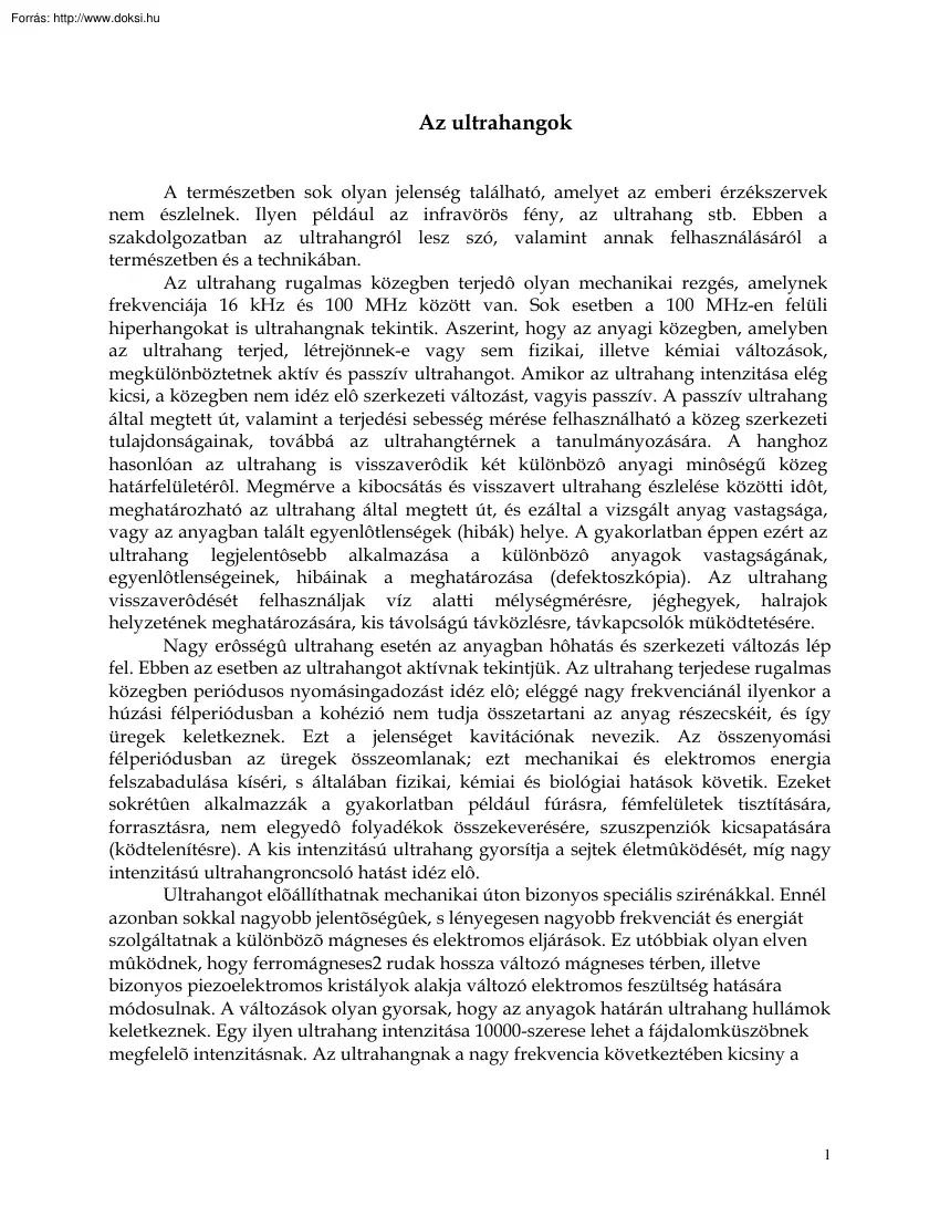 Az ultrahangok