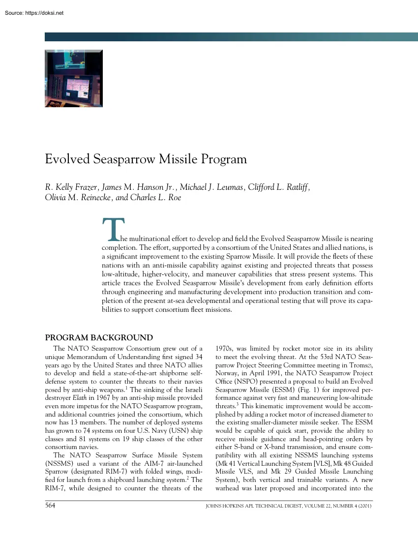 Evolved Seasparrow Missile Program