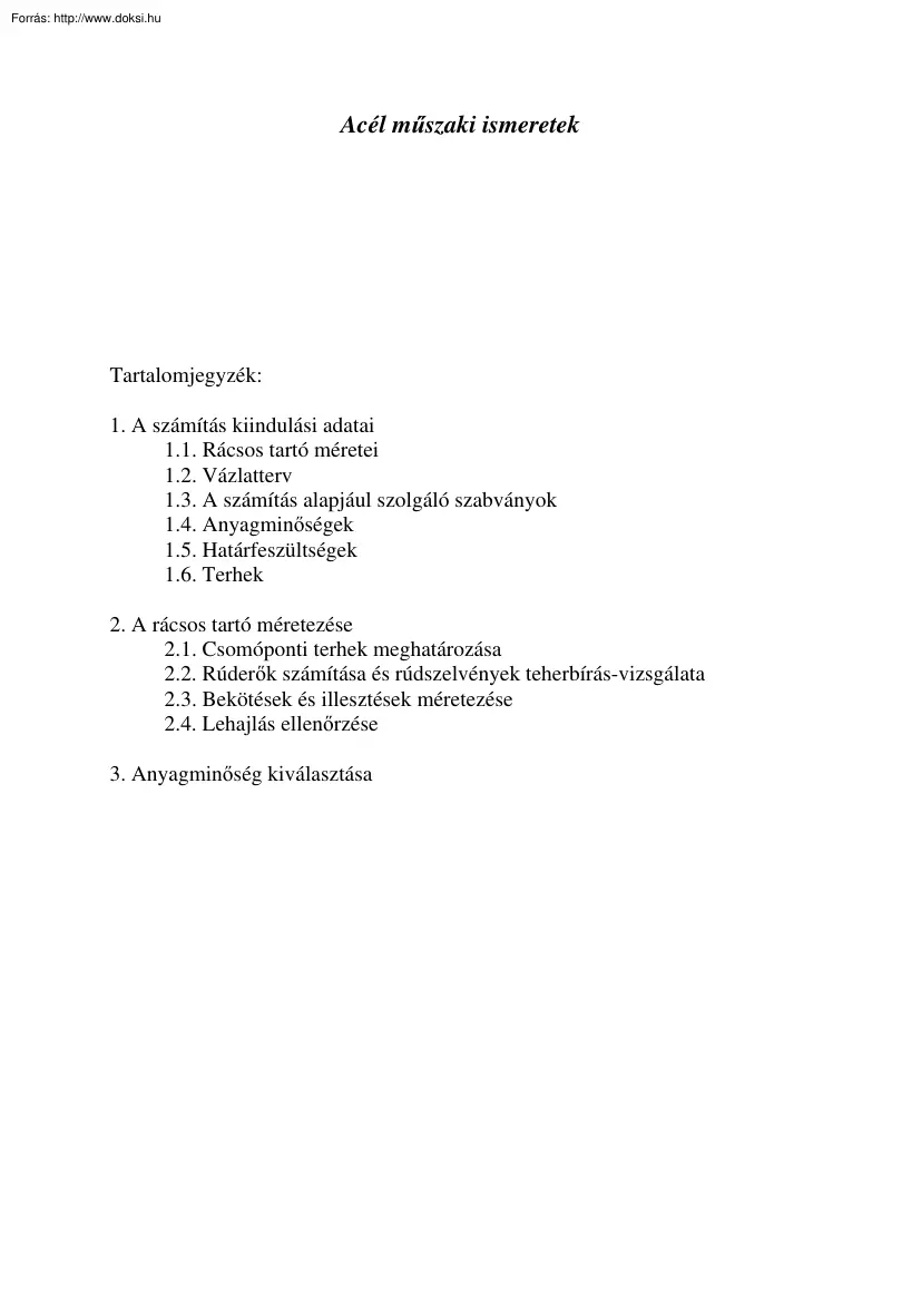 Acél műszaki ismeretek