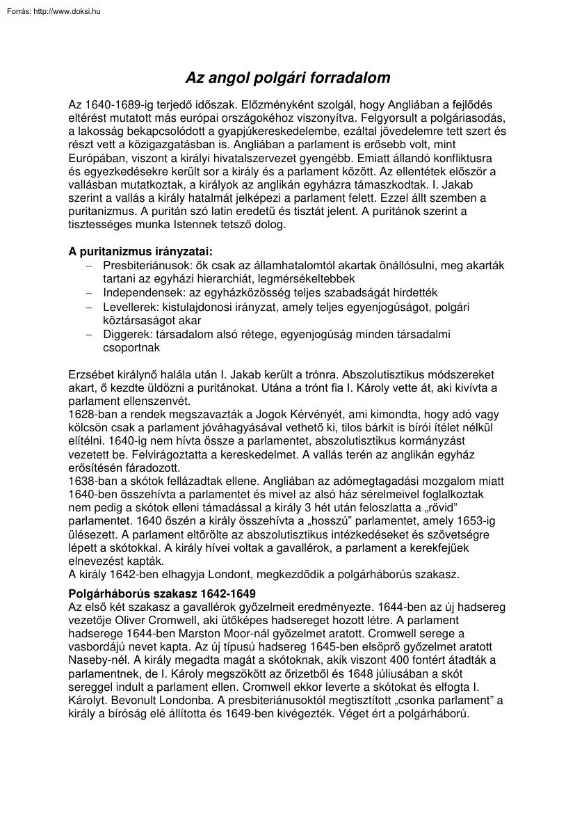Az angol polgári forradalom