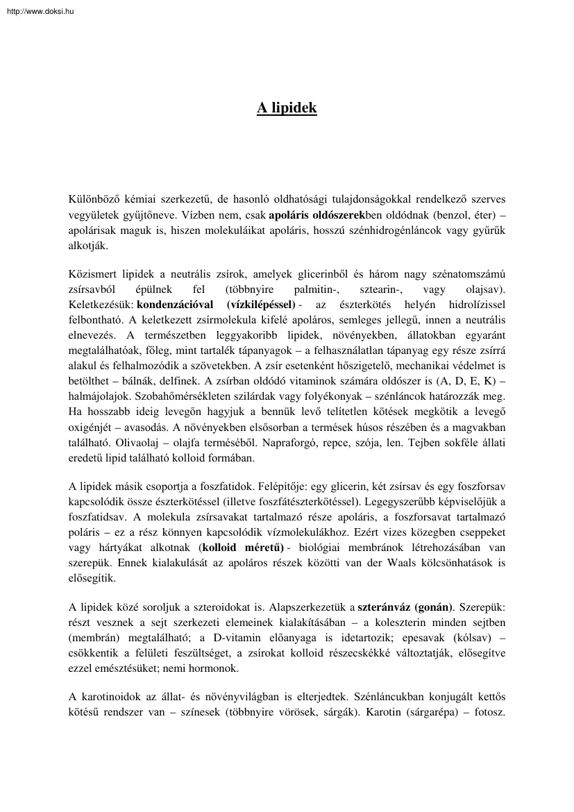 A lipidek
