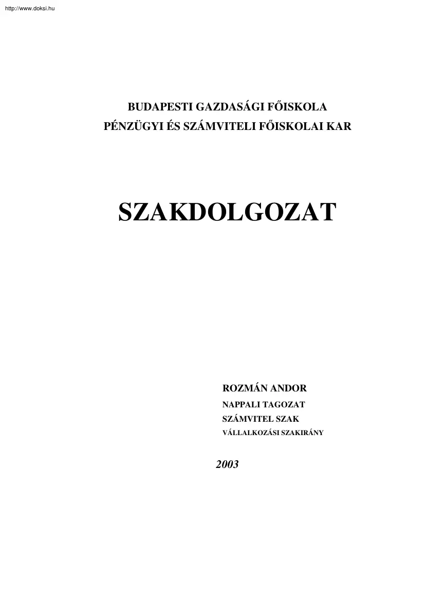 Rozmán Andor - A termelési beszerzés munkafolyamatainak elemzése egy multinacionális