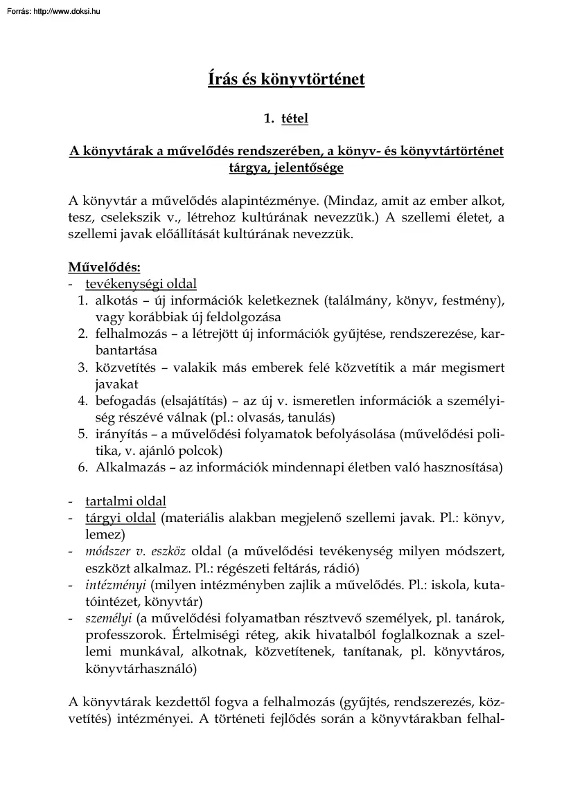Írás és könyvtörténet