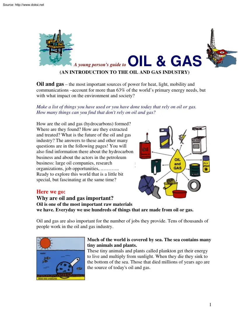 A Young Persons Guide to Oil and Gas