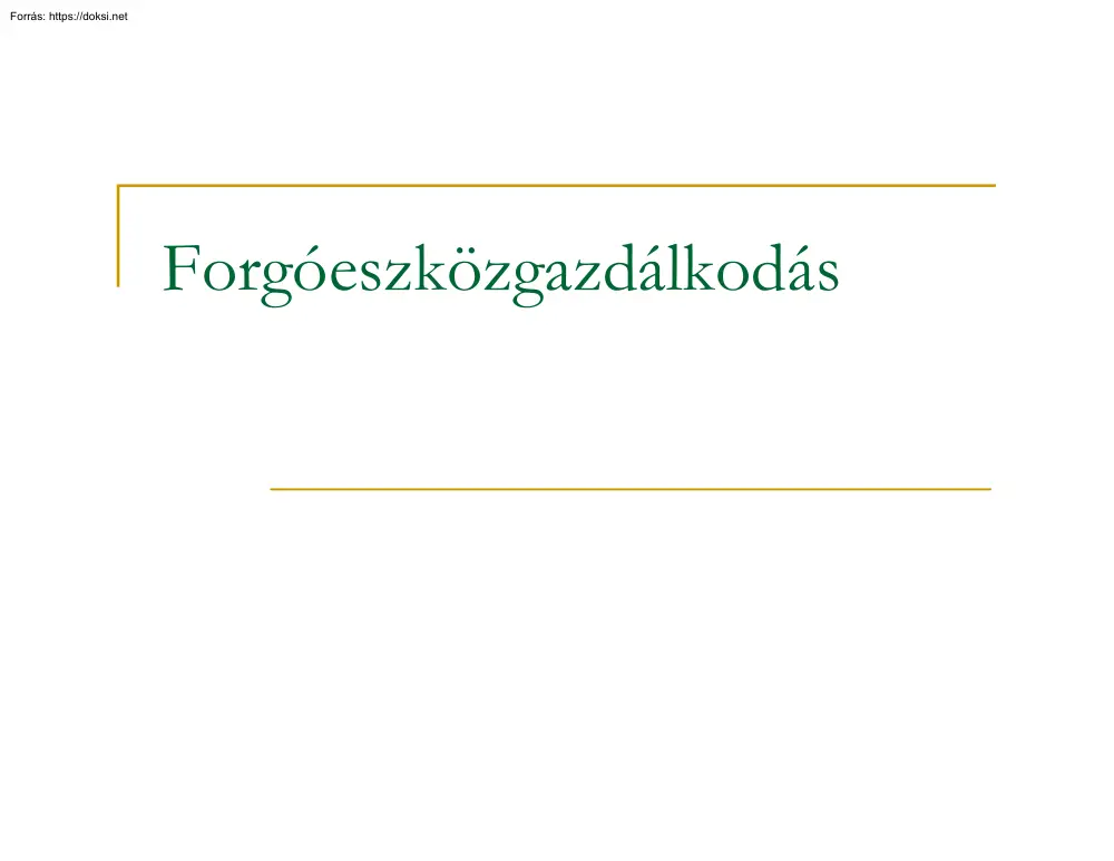 Forgóeszközgazdálkodás