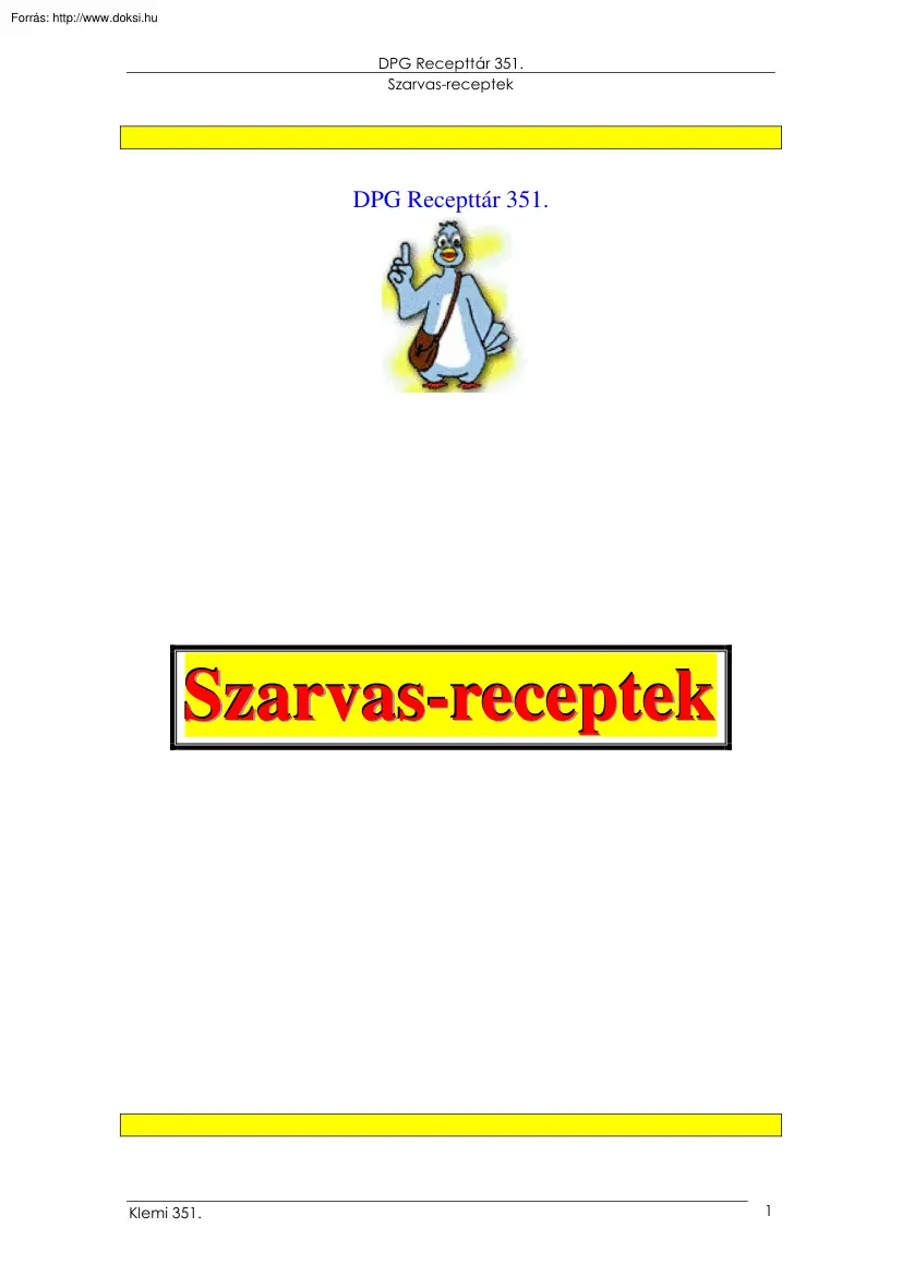 Klement András - Szarvas-receptek