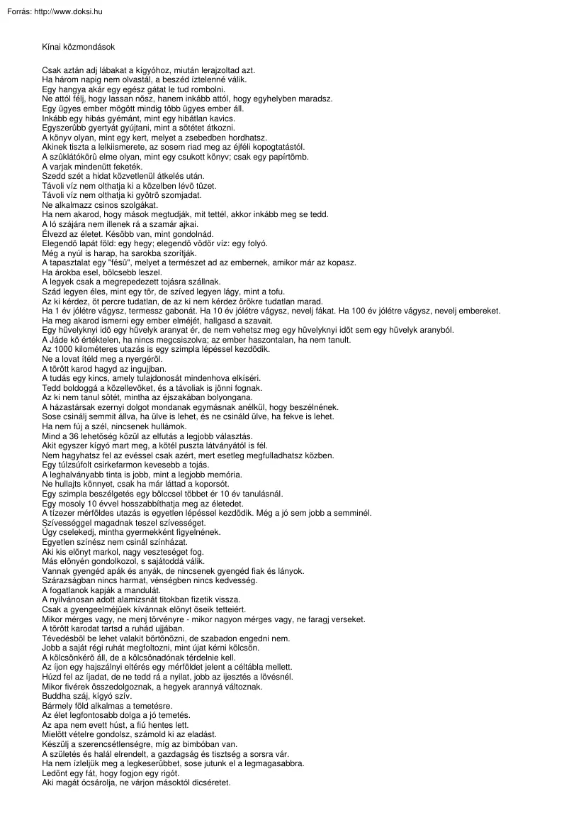 Kínai közmondások