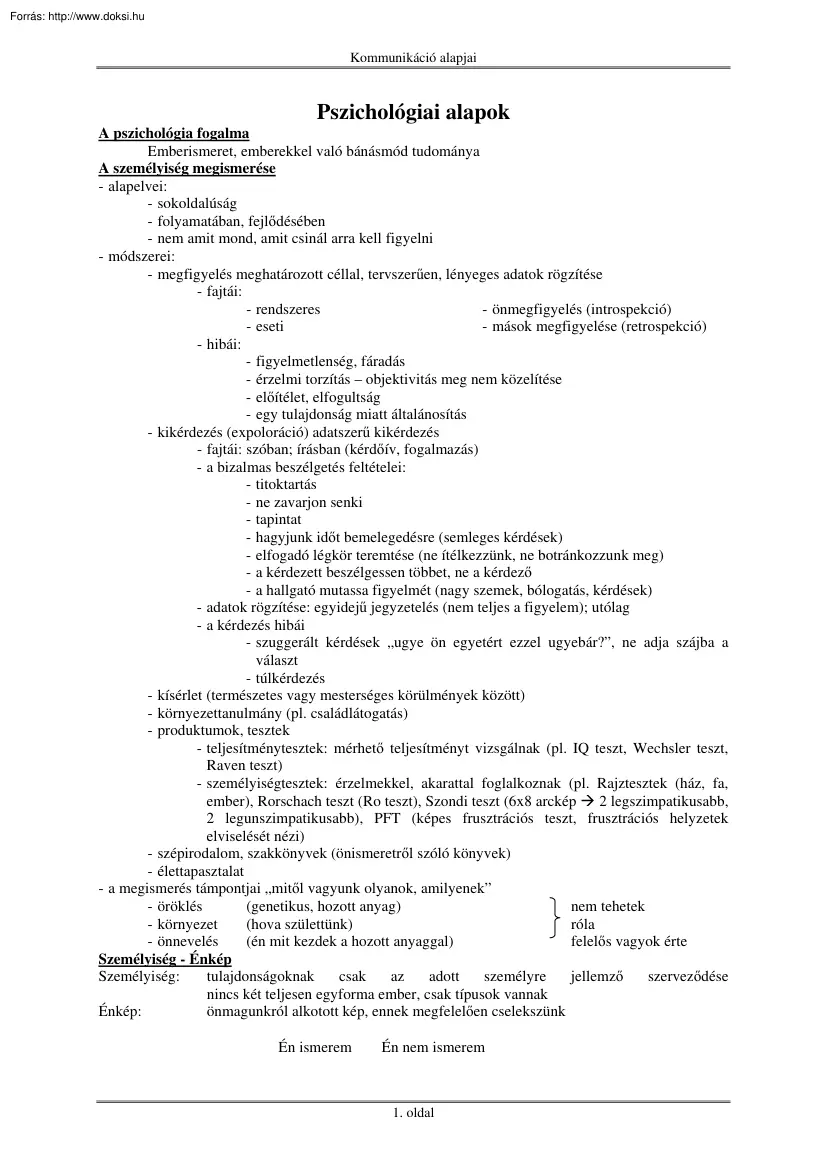 A kommunikáció alapjai