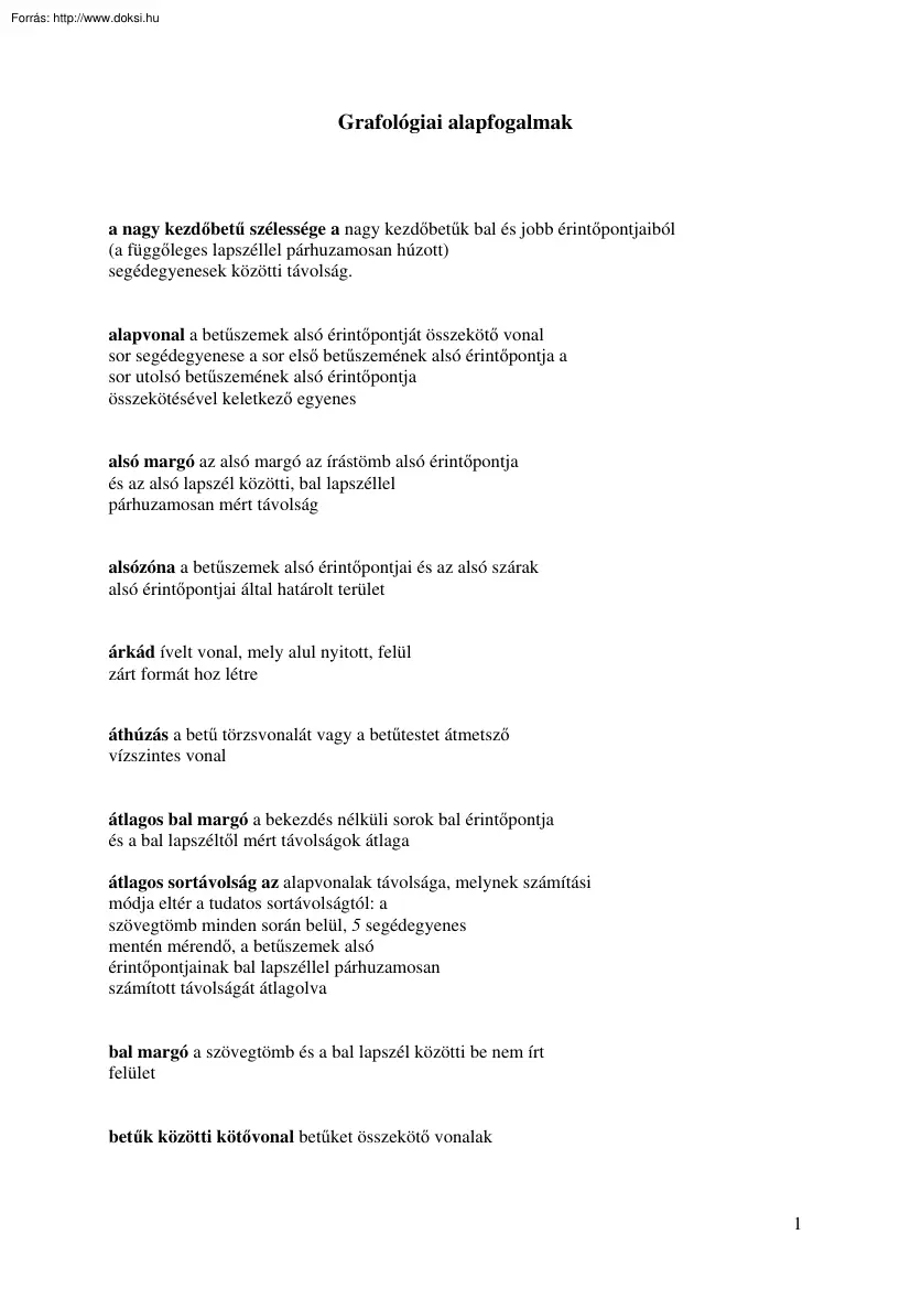 Grafológiai alapfogalmak