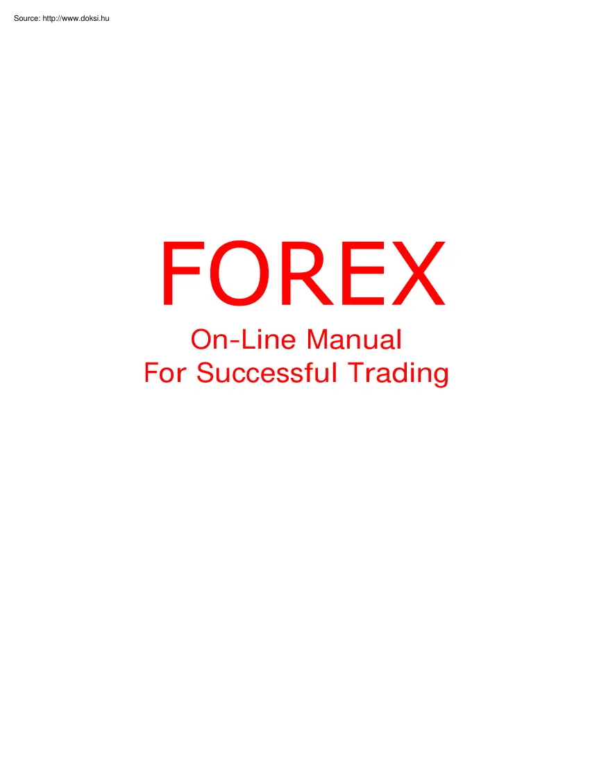 Forex manual - Online manual for successful trading