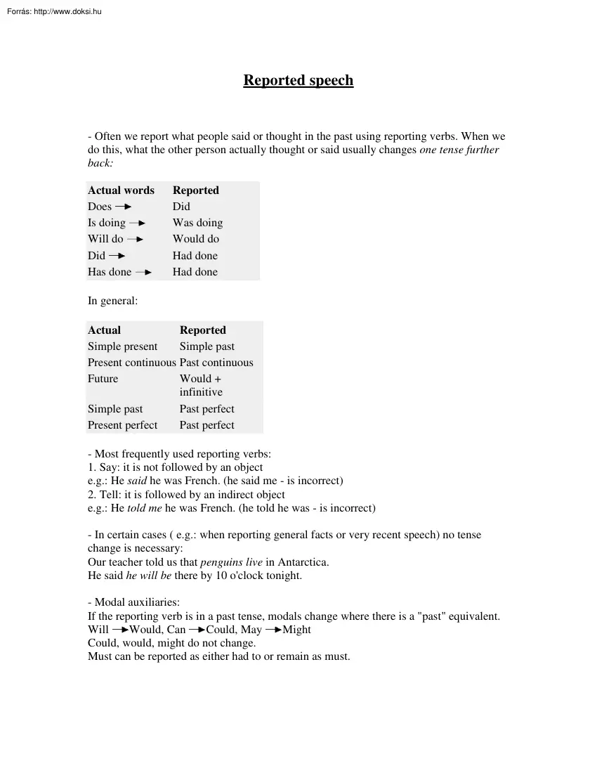 Reported speech