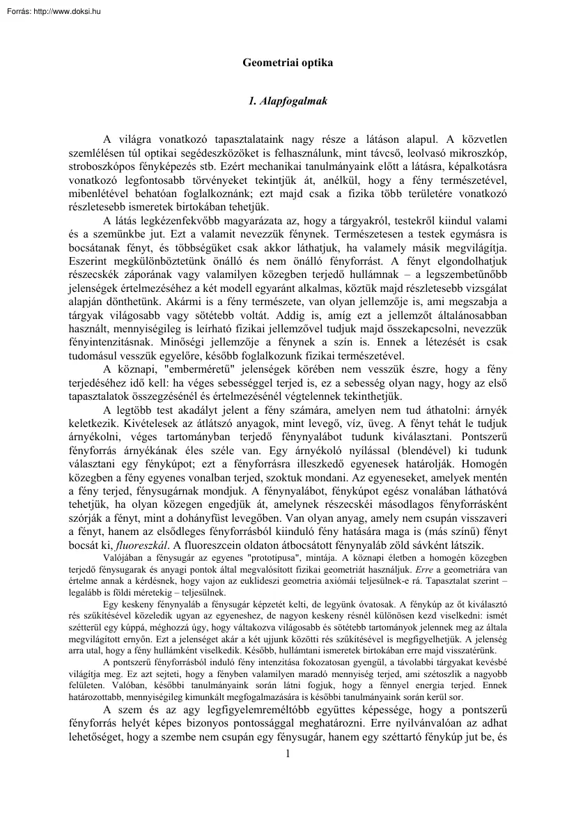 Geometriai optika
